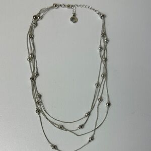 Liz Claiborne Layered Silver Bead Necklace